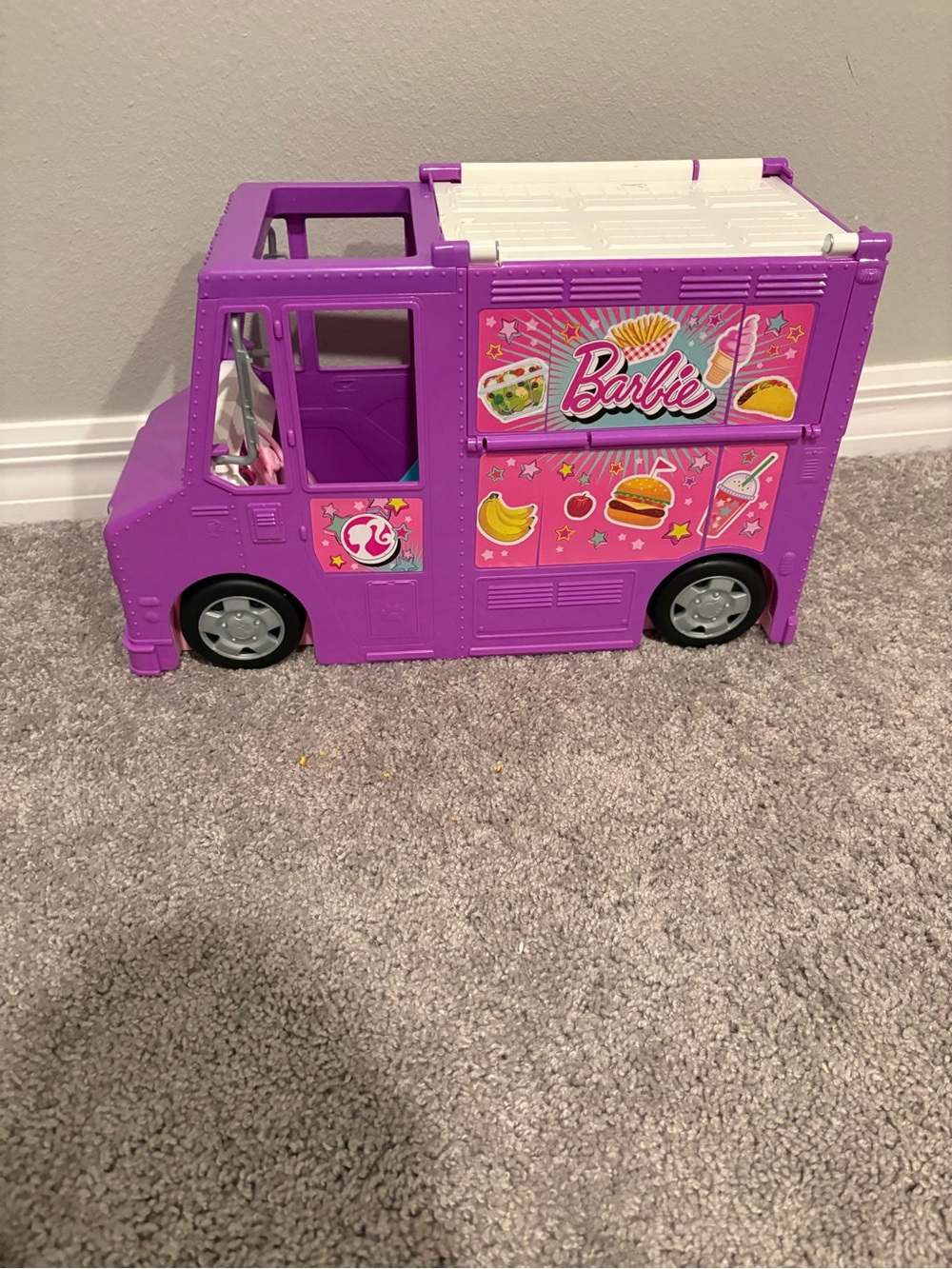 Barbie Pink and White Food Truck Play Vehicle